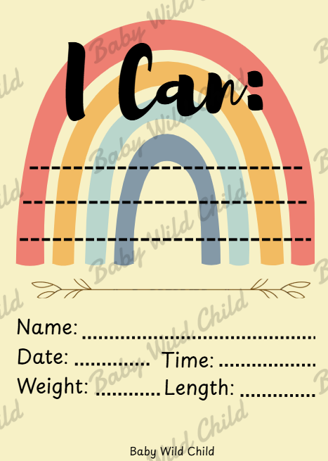 Baby Wild Child™ Developmental Milestone Cards | Printable PDF