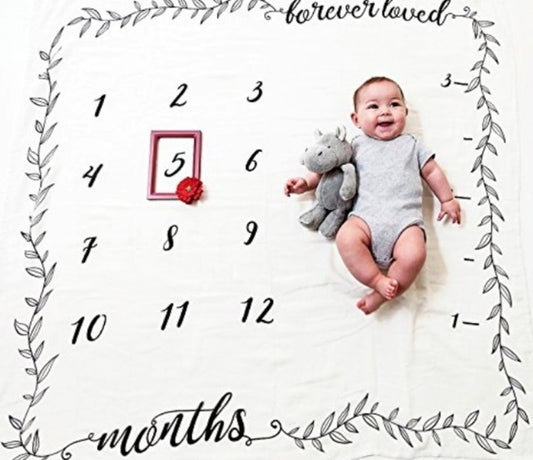 Baby Milestone Background Blanket