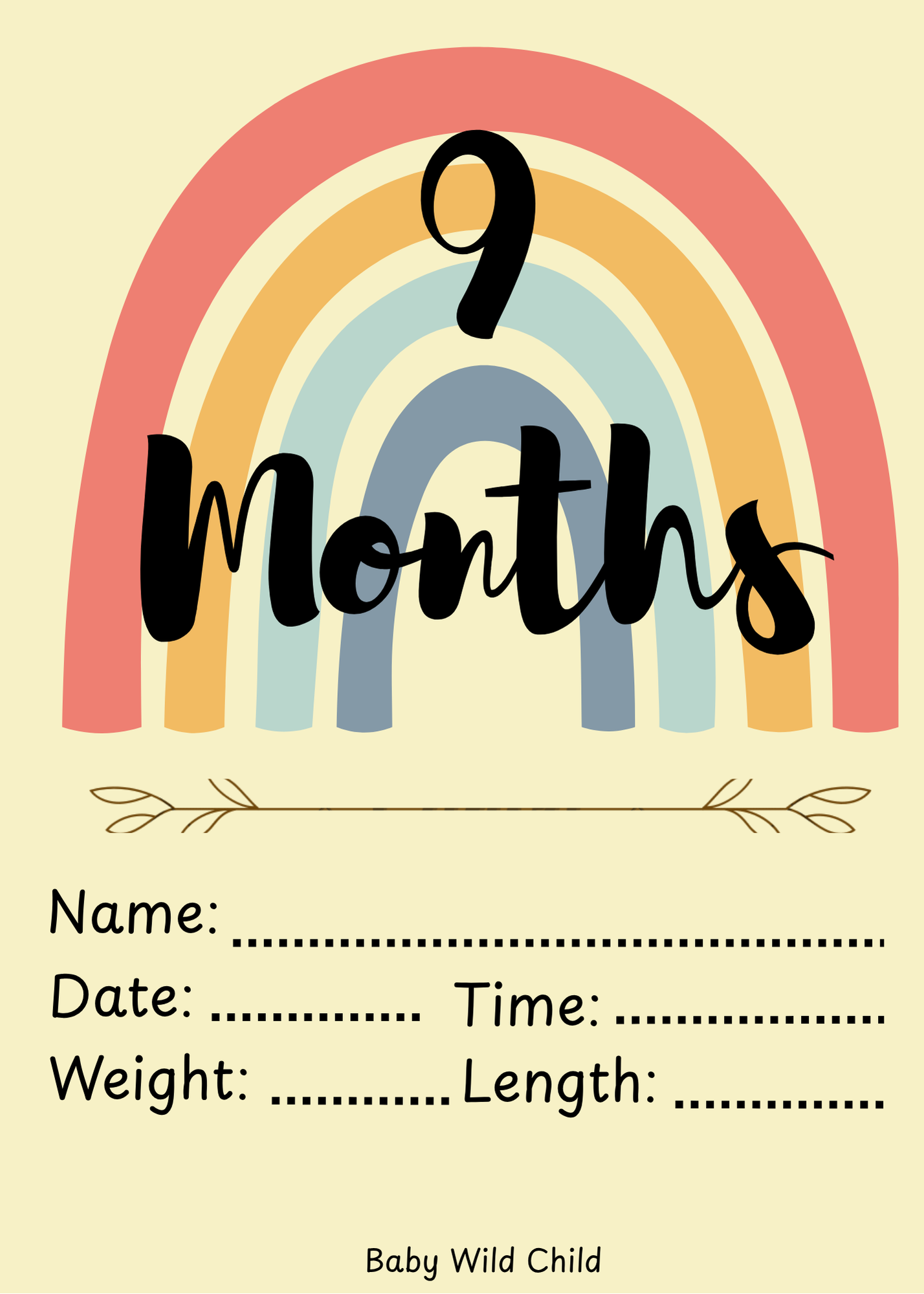 Baby Wild Child™ Developmental Milestone Cards | Printable PDF