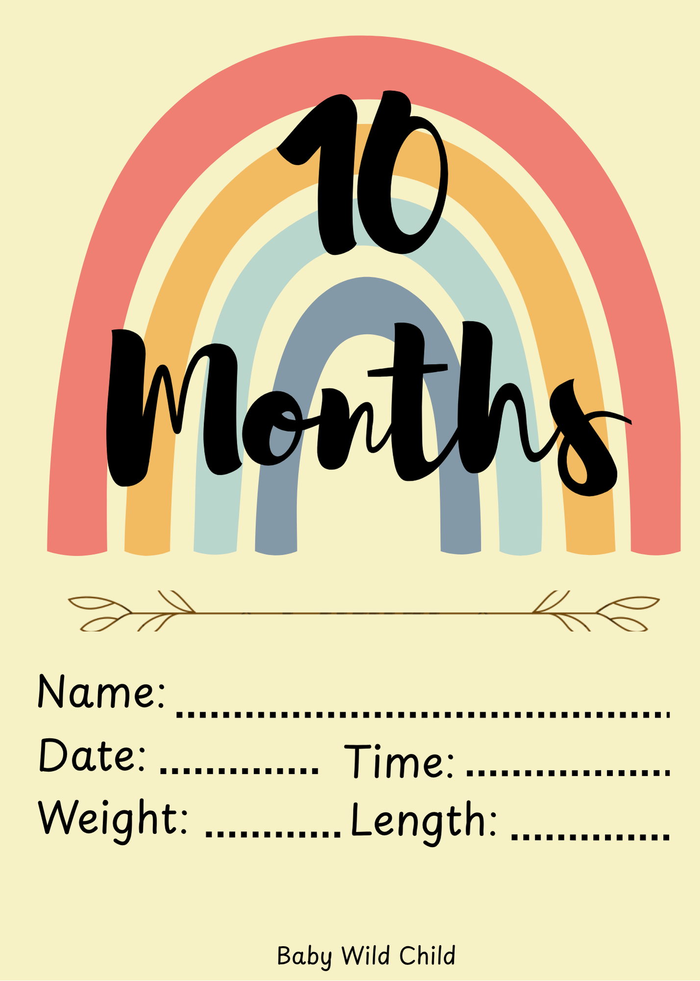 Baby Wild Child™ Developmental Milestone Cards | Printable PDF