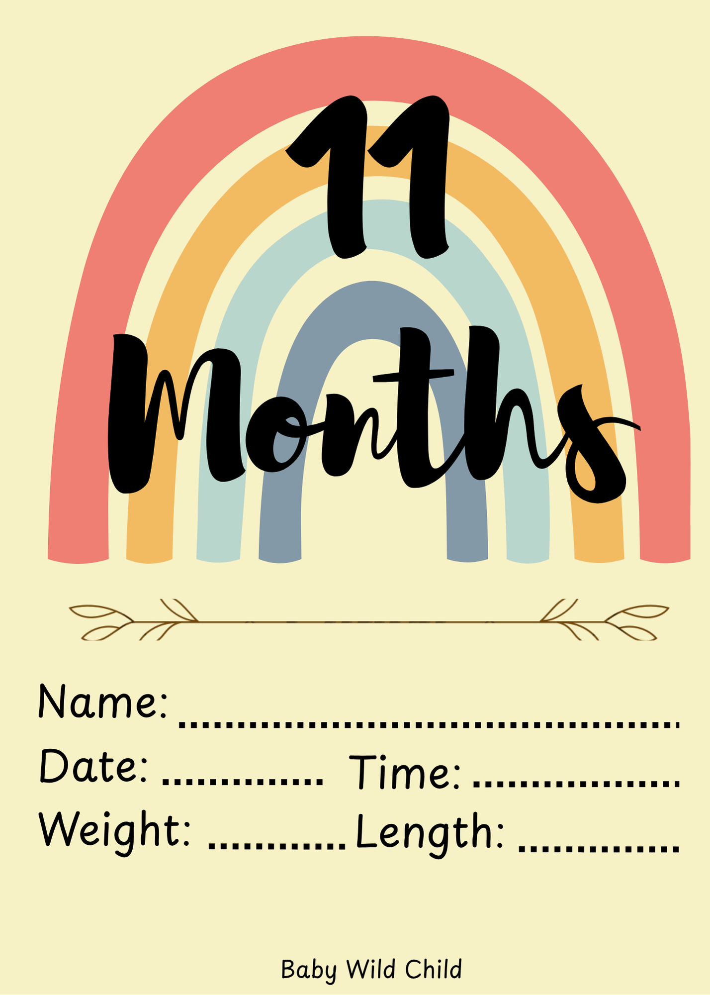 Baby Wild Child™ Developmental Milestone Cards | Printable PDF