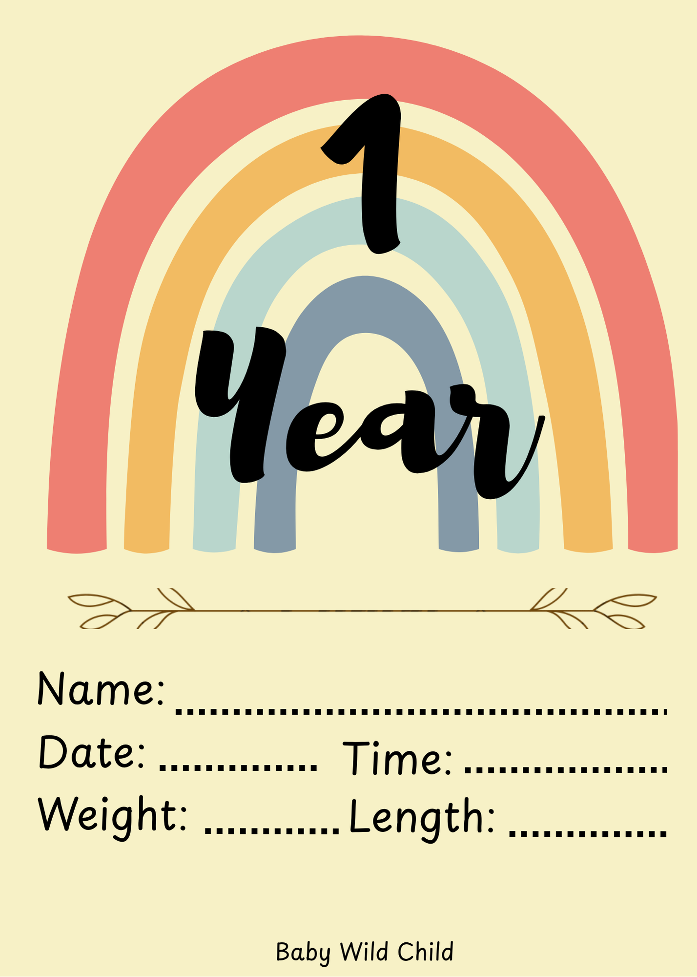 Baby Wild Child™ Developmental Milestone Cards | Printable PDF
