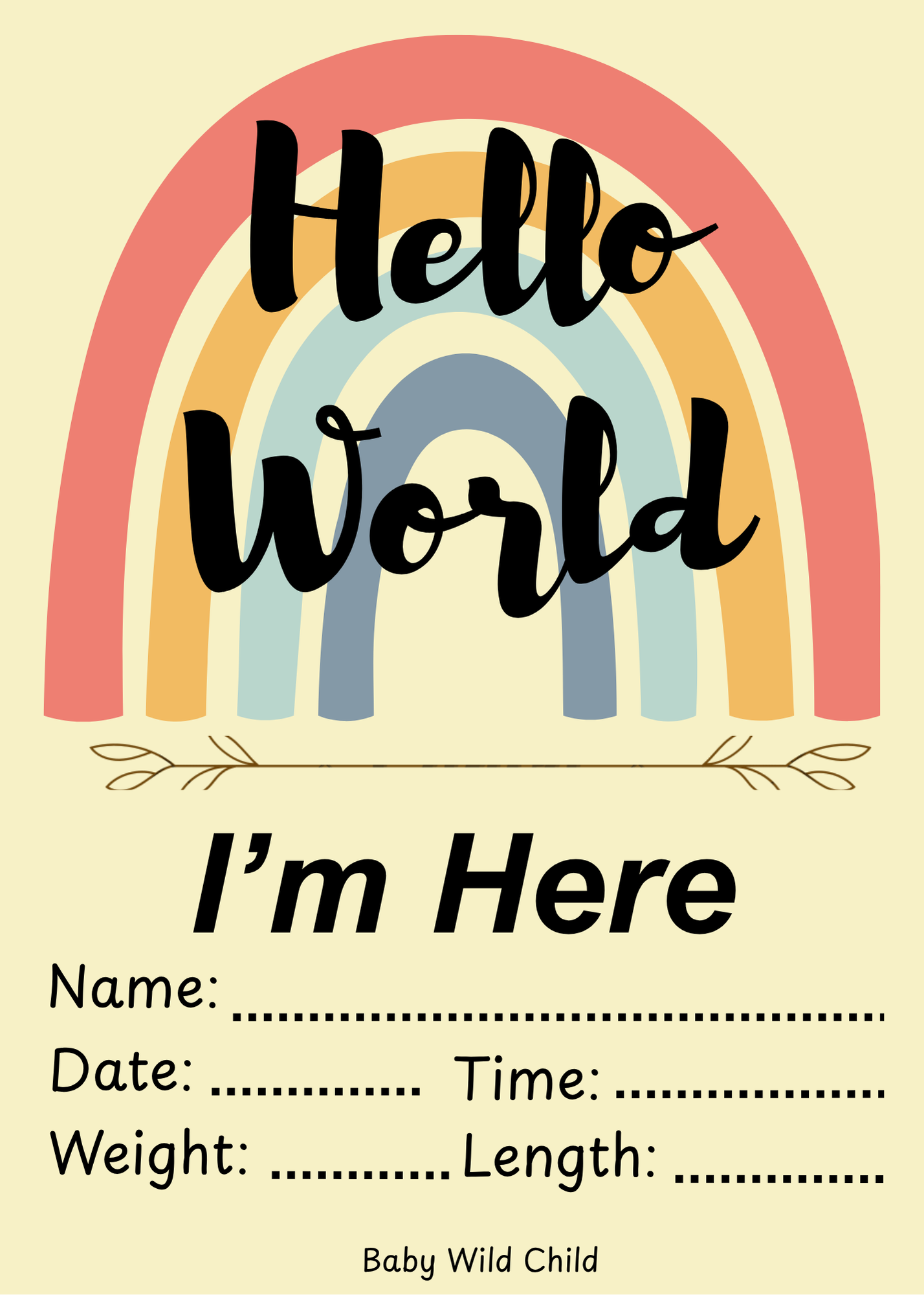 Baby Wild Child™ Developmental Milestone Cards | Printable PDF