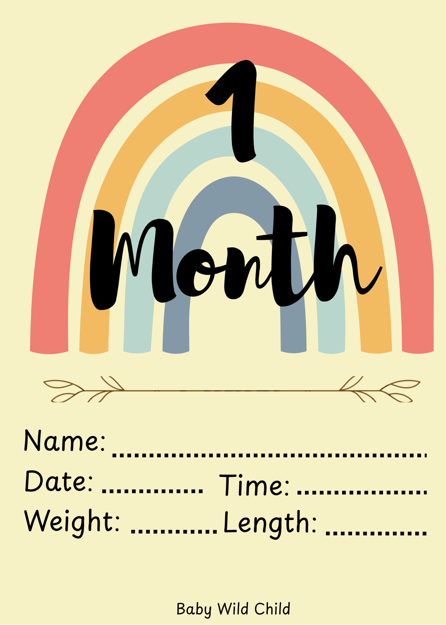 Baby Wild Child™ Developmental Milestone Cards | Printable PDF