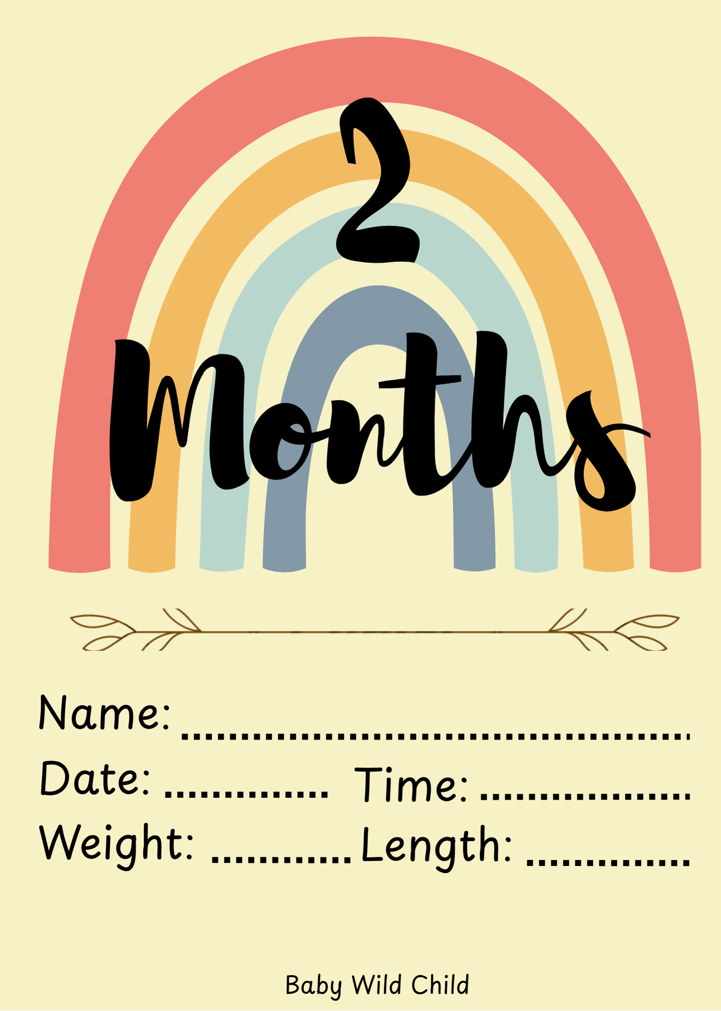 Baby Wild Child™ Developmental Milestone Cards | Printable PDF