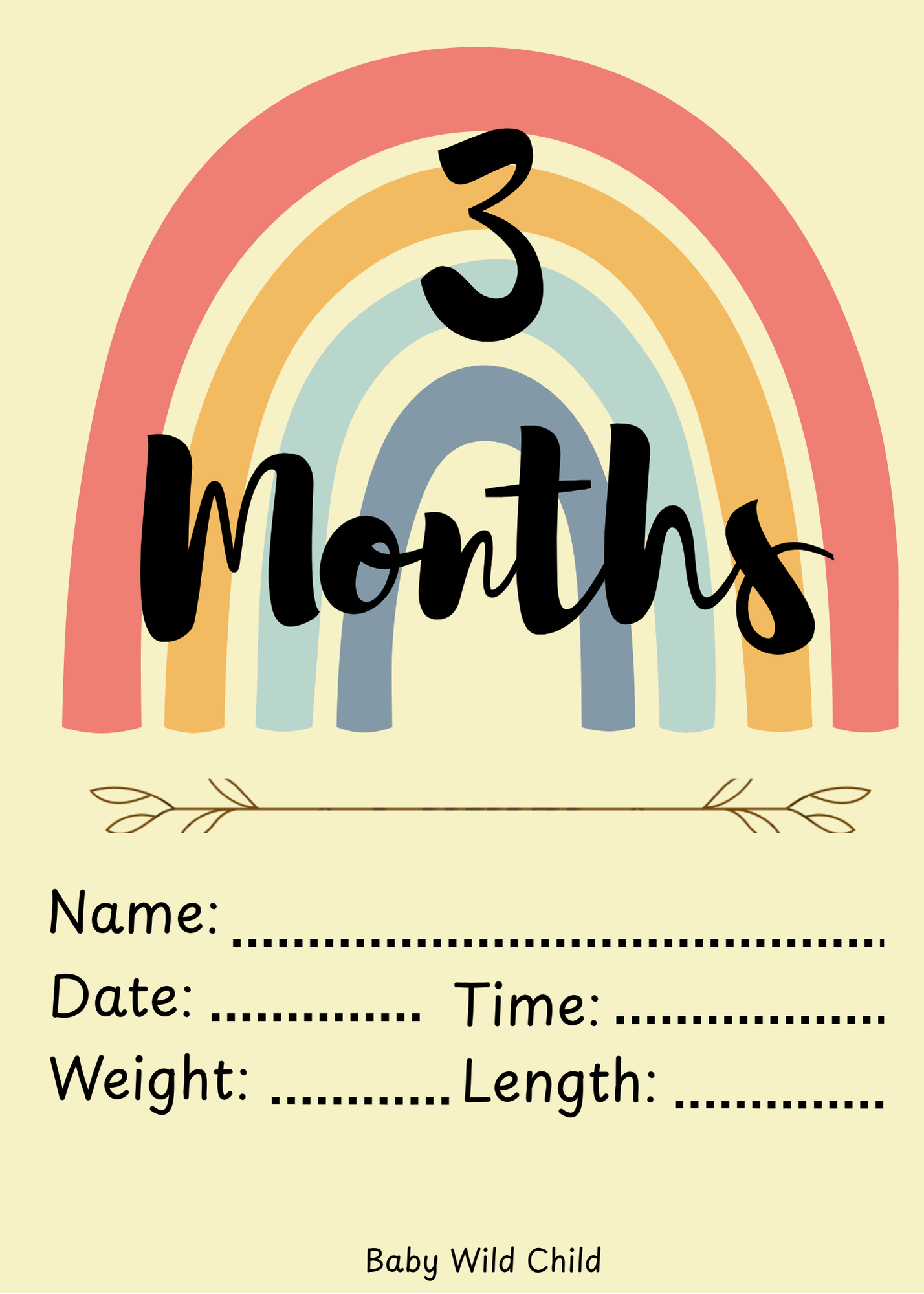 Baby Wild Child™ Developmental Milestone Cards | Printable PDF