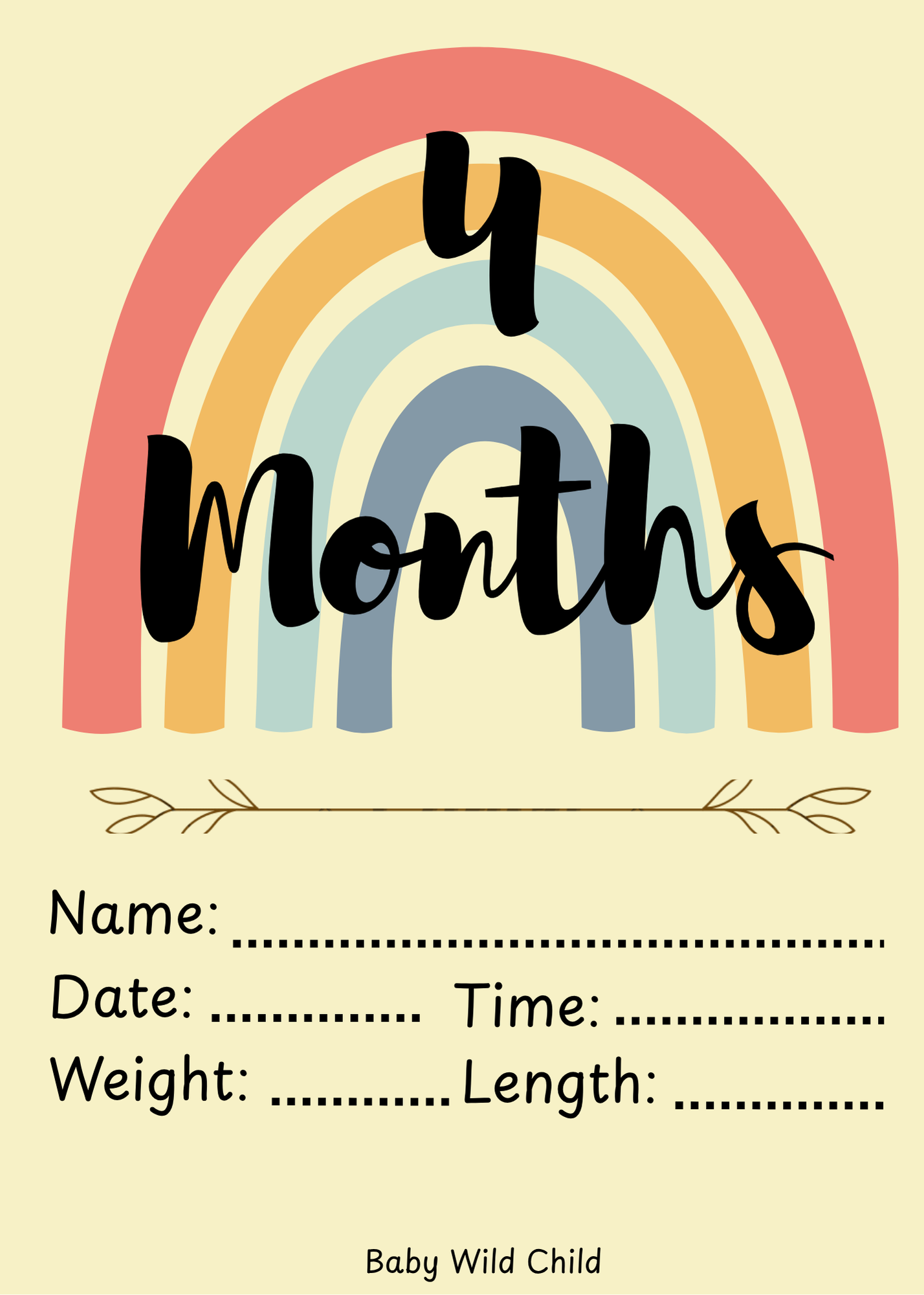Baby Wild Child™ Developmental Milestone Cards | Printable PDF