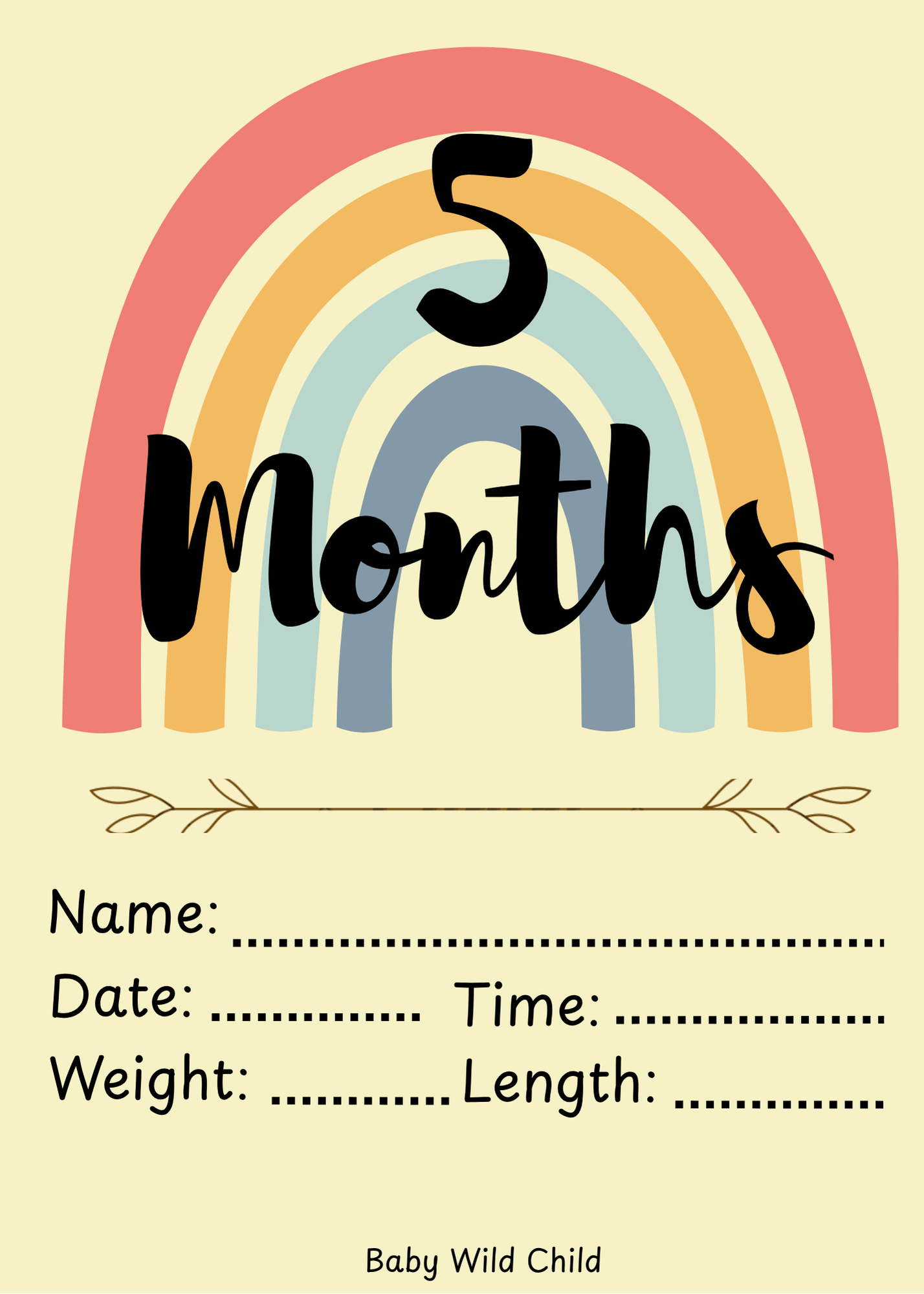 Baby Wild Child™ Developmental Milestone Cards | Printable PDF