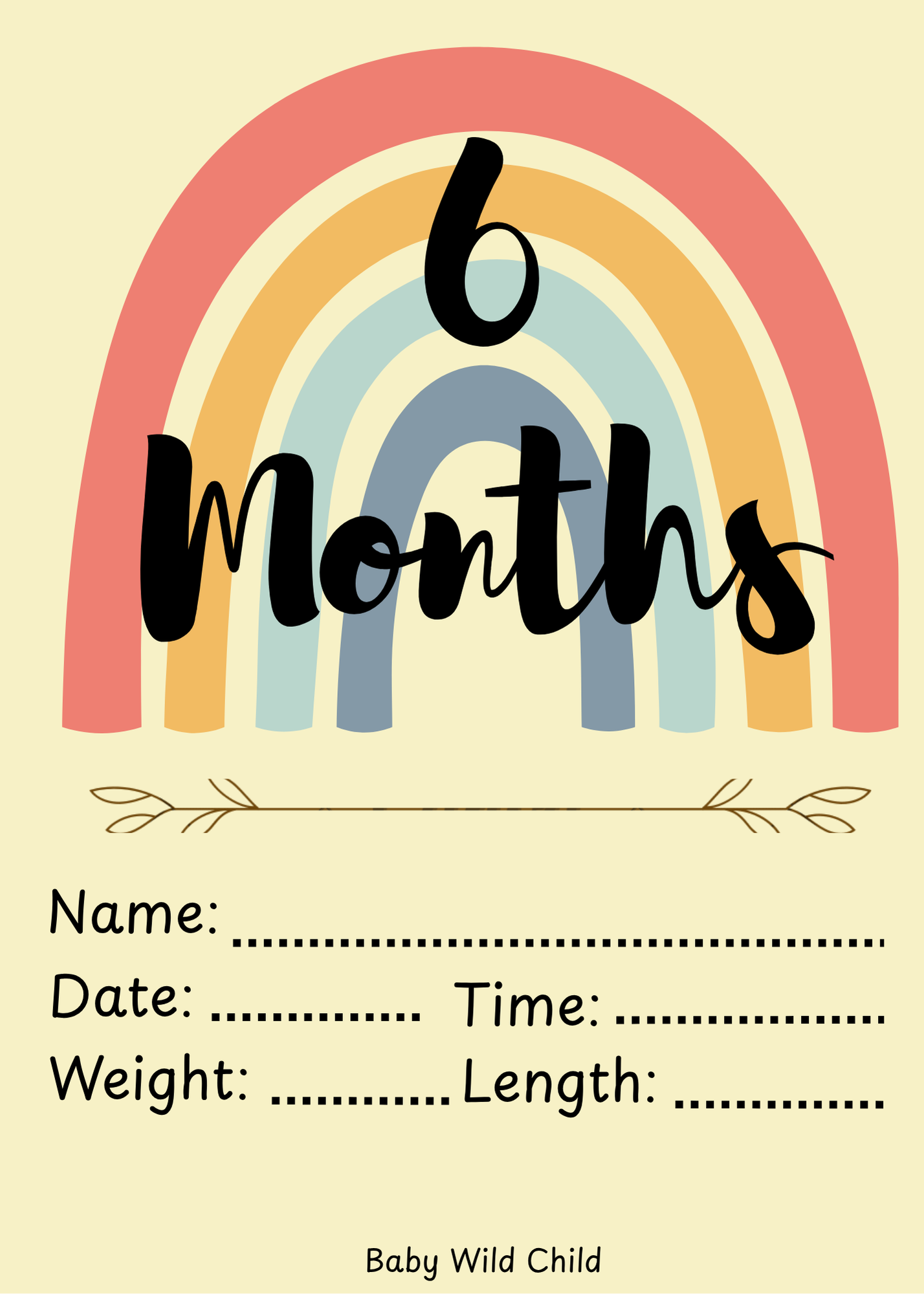 Baby Wild Child™ Developmental Milestone Cards | Printable PDF