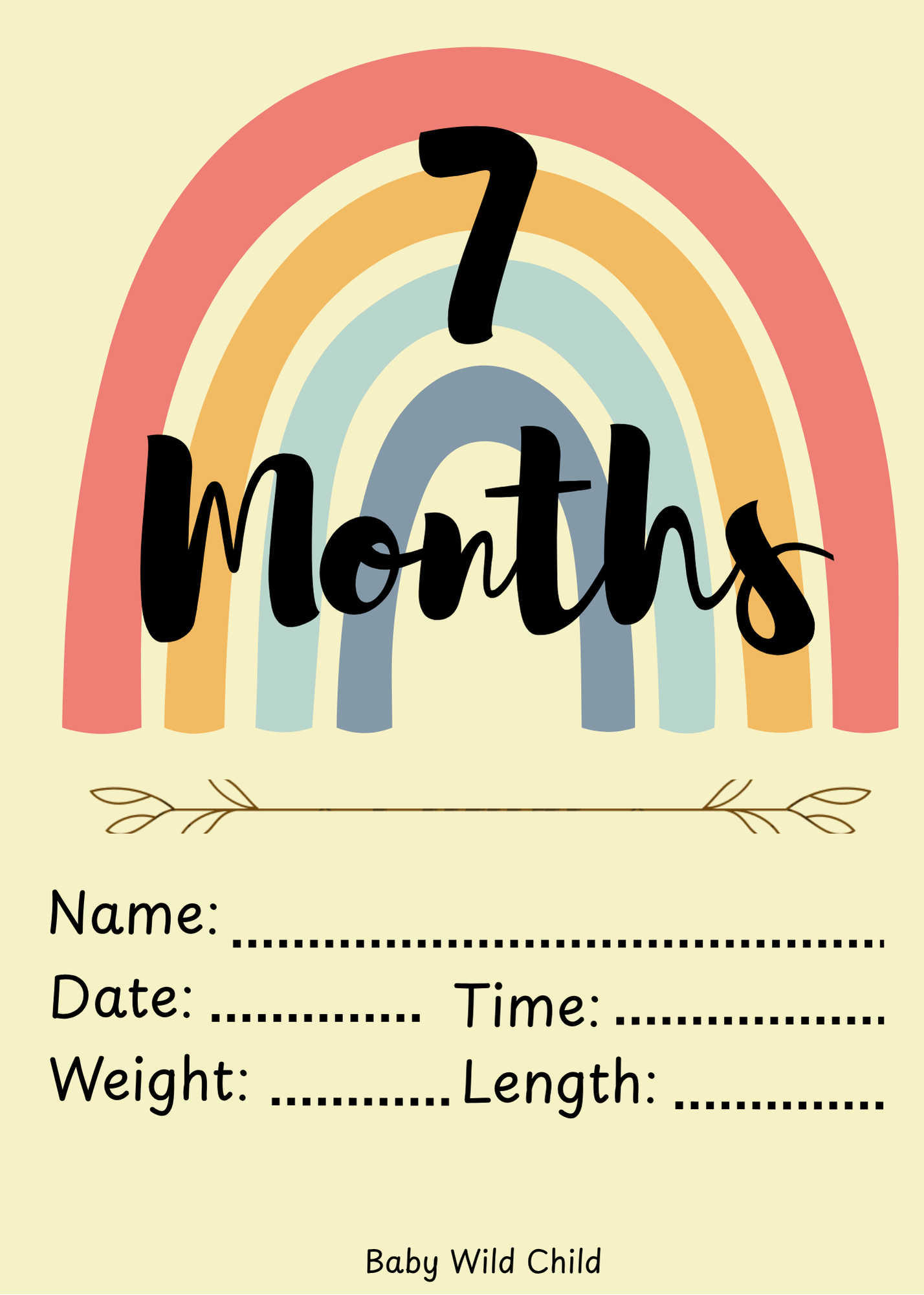Baby Wild Child™ Developmental Milestone Cards | Printable PDF