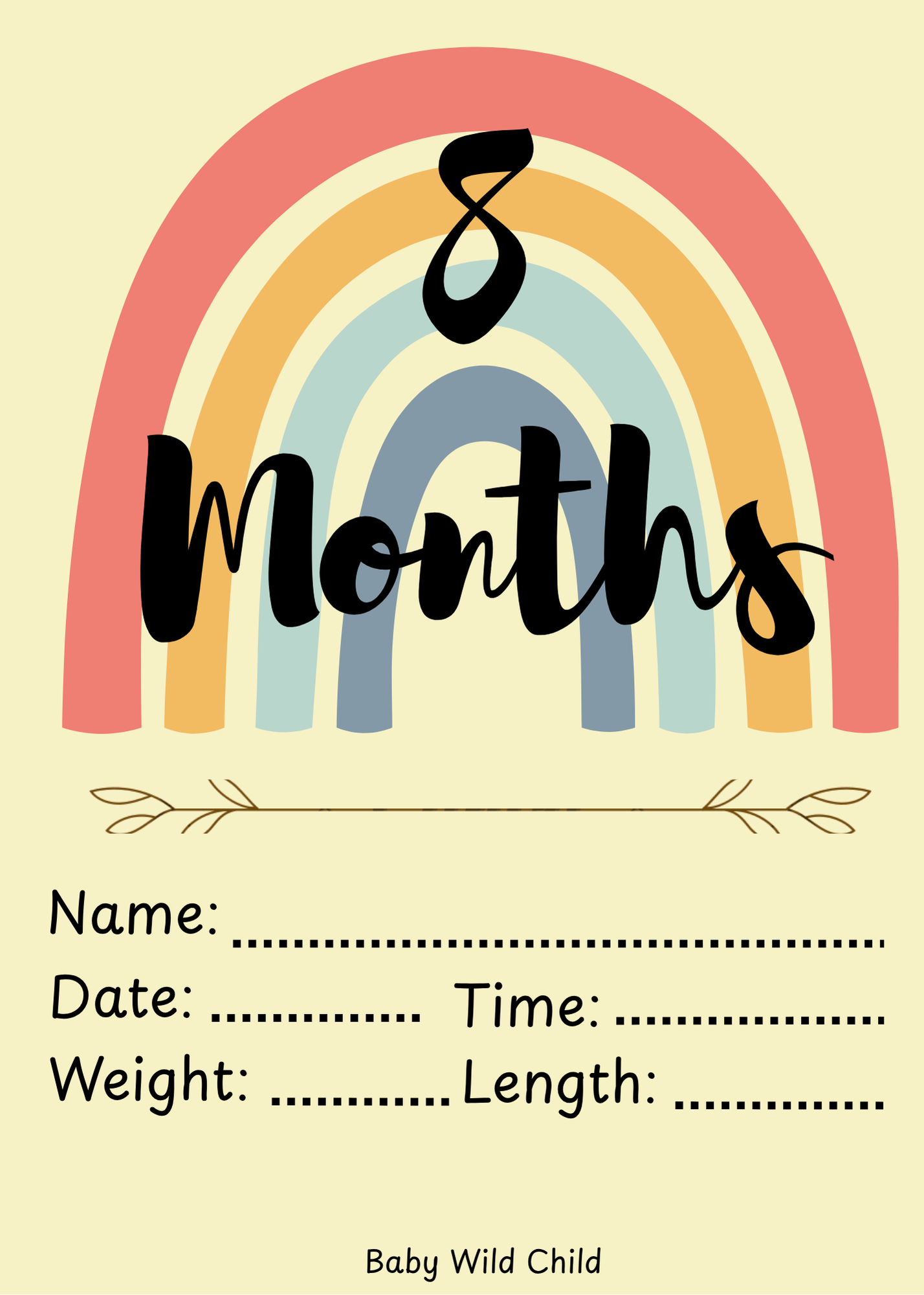 Baby Wild Child™ Developmental Milestone Cards | Printable PDF