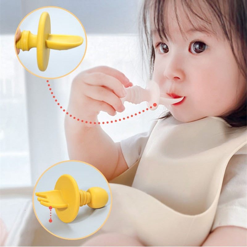 Baby silicone tableware - Fork - Spoon