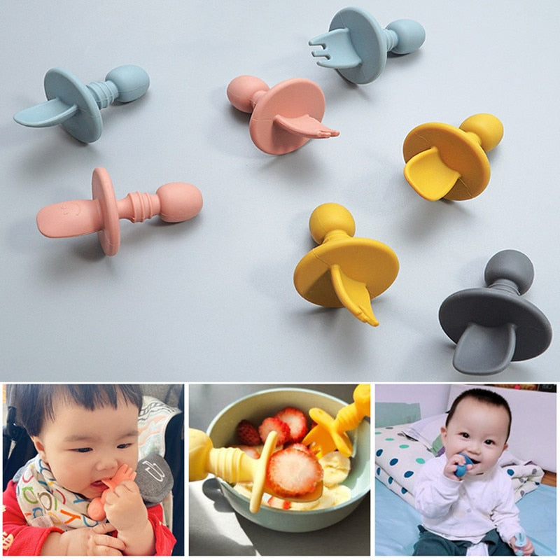 Baby silicone tableware - Fork - Spoon