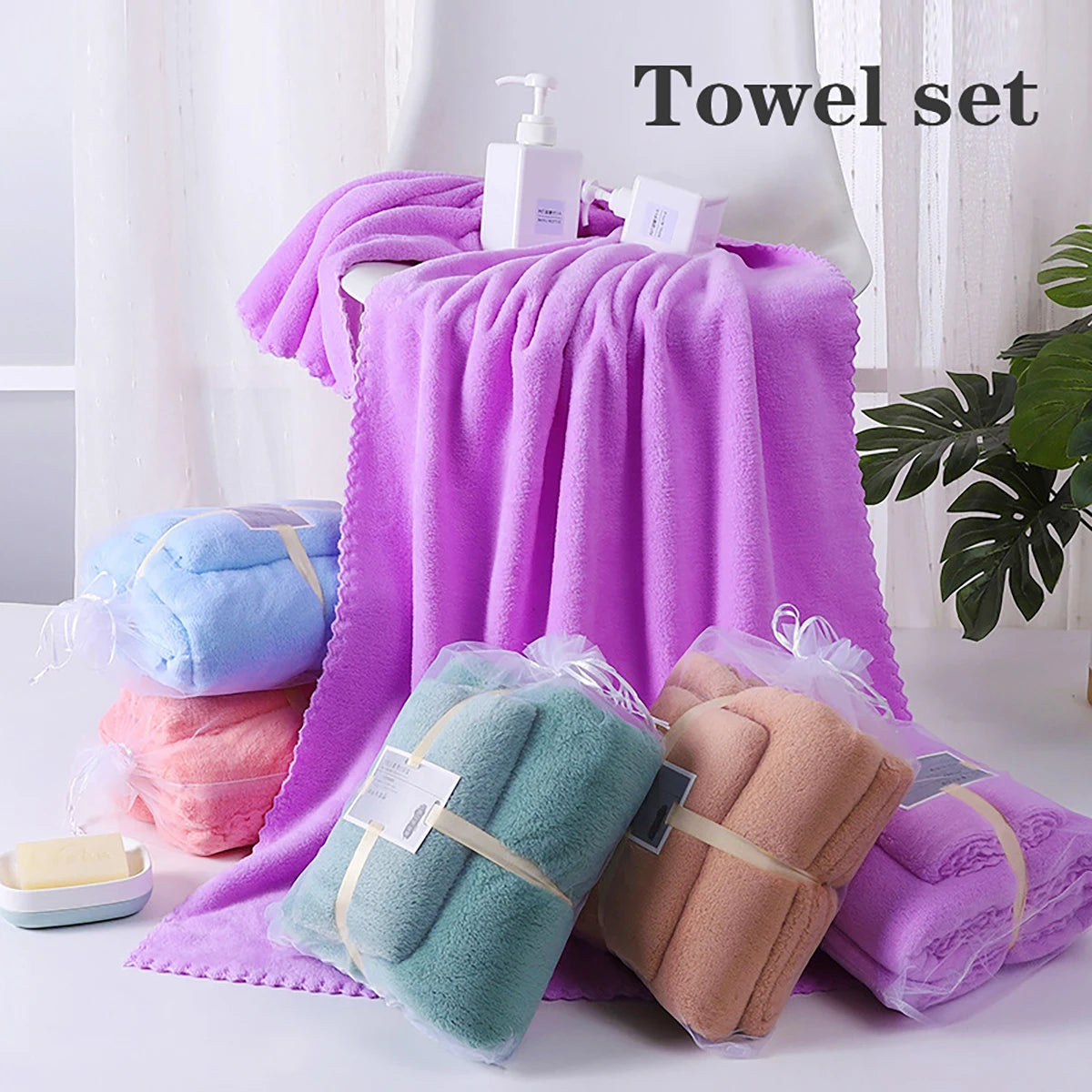 Wild Child™ SoftWrap Coral Velvet Bath Towel Set (2-Pack)