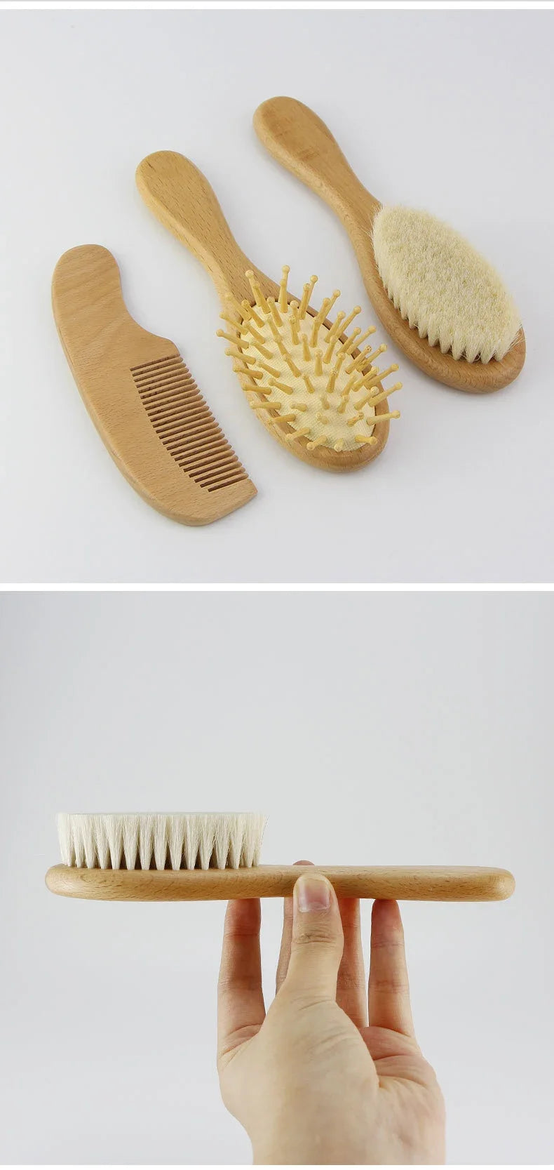 Wild Child™ Natural Wooden Baby Brush & Comb Set