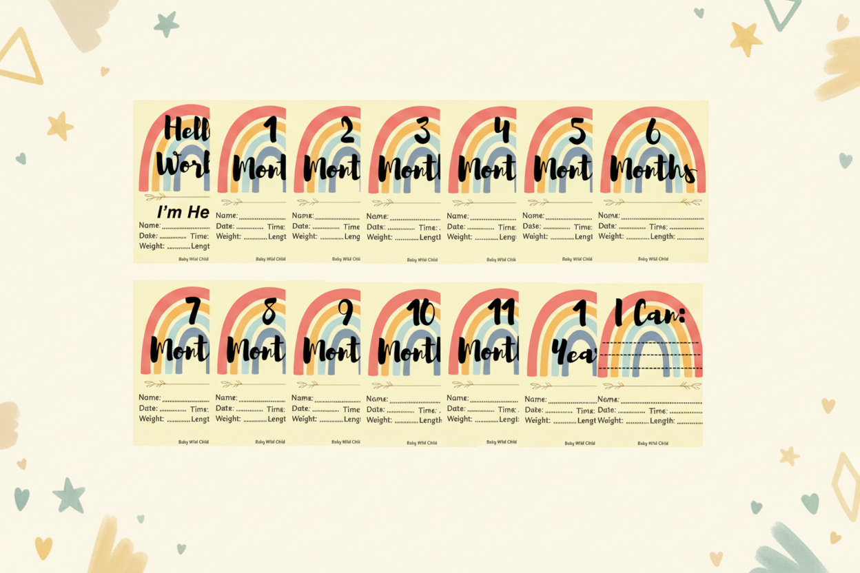 Milestone Cards Gender Neutral Background