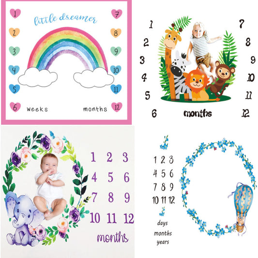 Baby Milestone Background Blanket